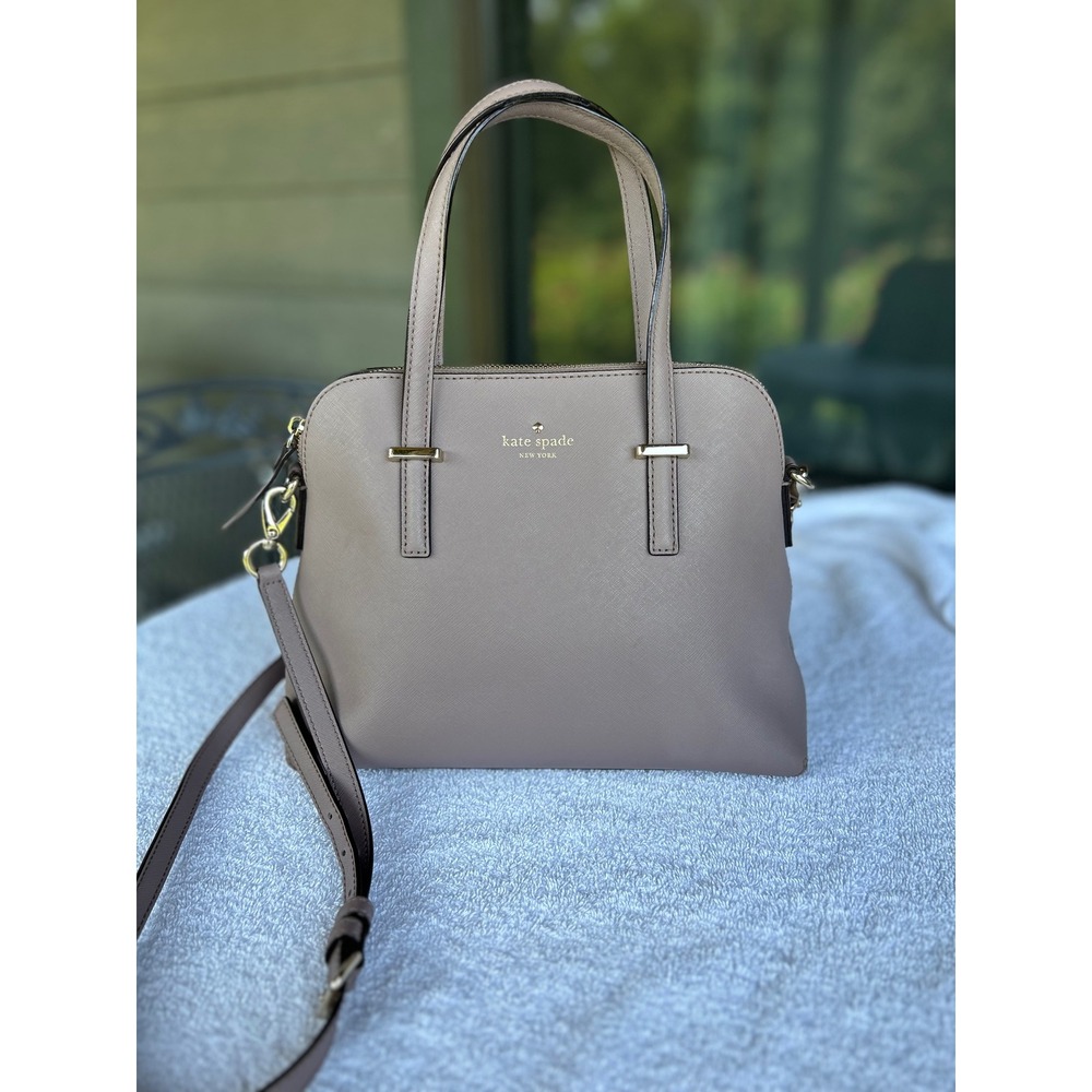 Kate Spade Cedar Street‎ Maise Satchel Crossbody Taupe Saffiano Leather Bag